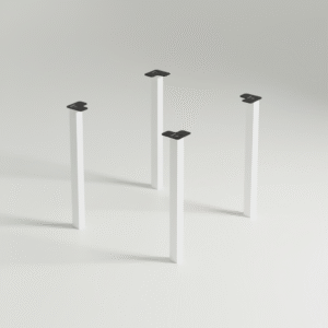 Cuatro patas metálicas para mesa de comedor cuadradas en color blanco