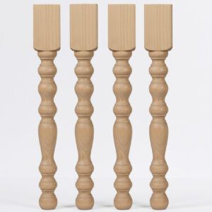 Cuatro patas para mesas de madera torneada