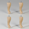 Cuatro patas de madera para sofás con forma Chippendale