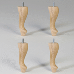 Cuatro patas de madera para sofás con forma Chippendale