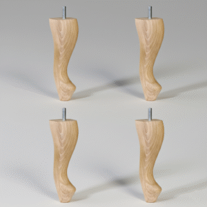 Cuatro patas de madera para sofás con forma Chippendale