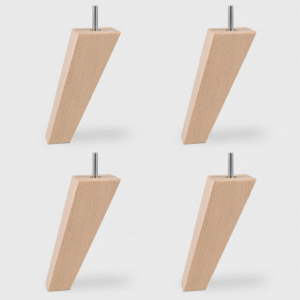 Cuatro patas de madera para sofás con forma cuadrada inclinada
