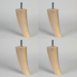 Cuatro patas de madera para sofás con forma curva