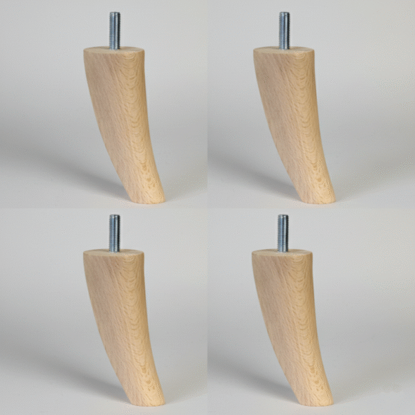 Cuatro patas de madera para sofás con forma curva