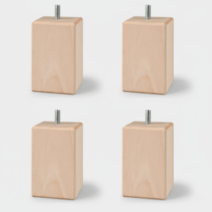 Cuatro patas de madera para sofás con forma rectangular