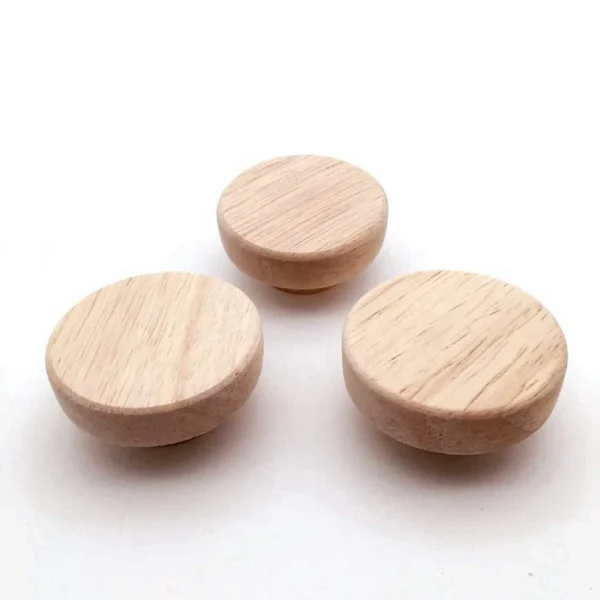 Pomos de madera para puertas de armario con forma redonda