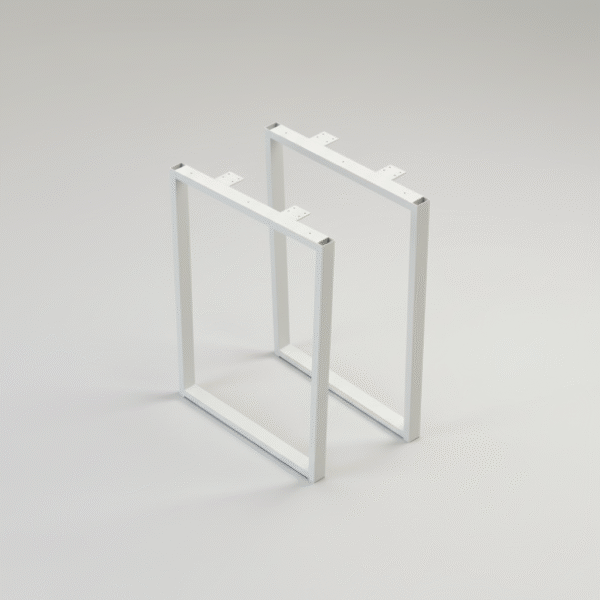 Patas rectangulares de metal para escritorio en color blanco