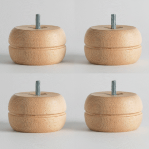 Cuatro patas de madera para sofás con forma redonda
