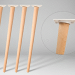Cuatro patas para mesa de comedor y escritorio en madera de haya