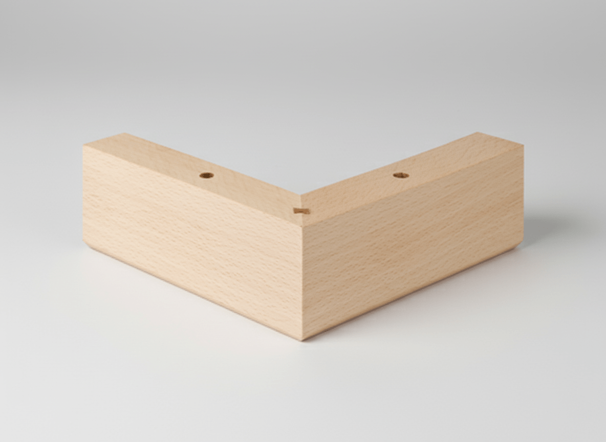 Pie de madera para sofás en escuadra