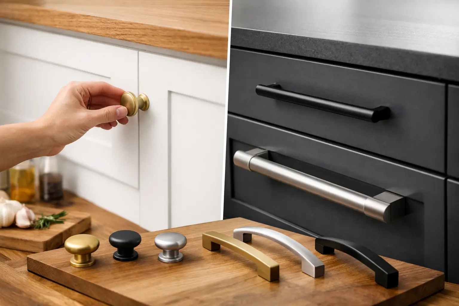 Pomos o tiradores cocina: qué elegir