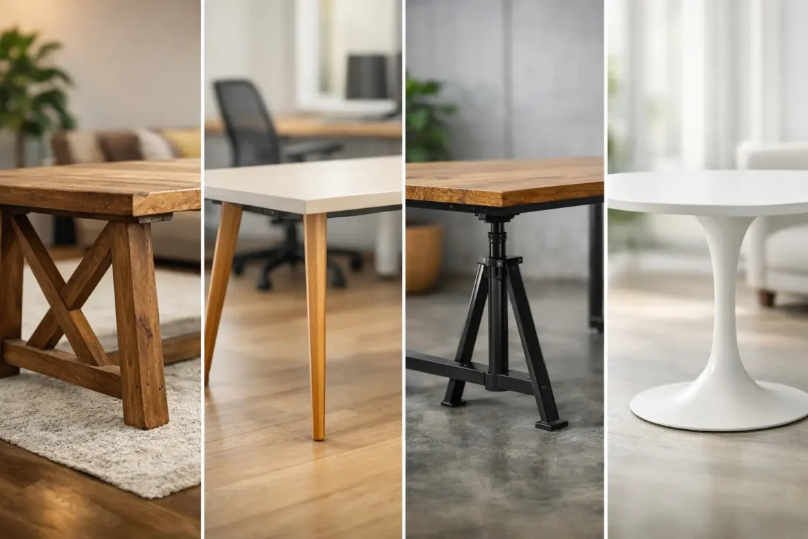 Qué patas necesita una mesa según su uso