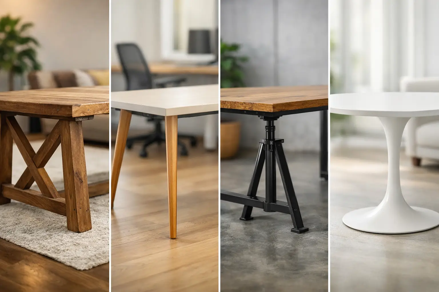 Qué patas necesita una mesa según su uso