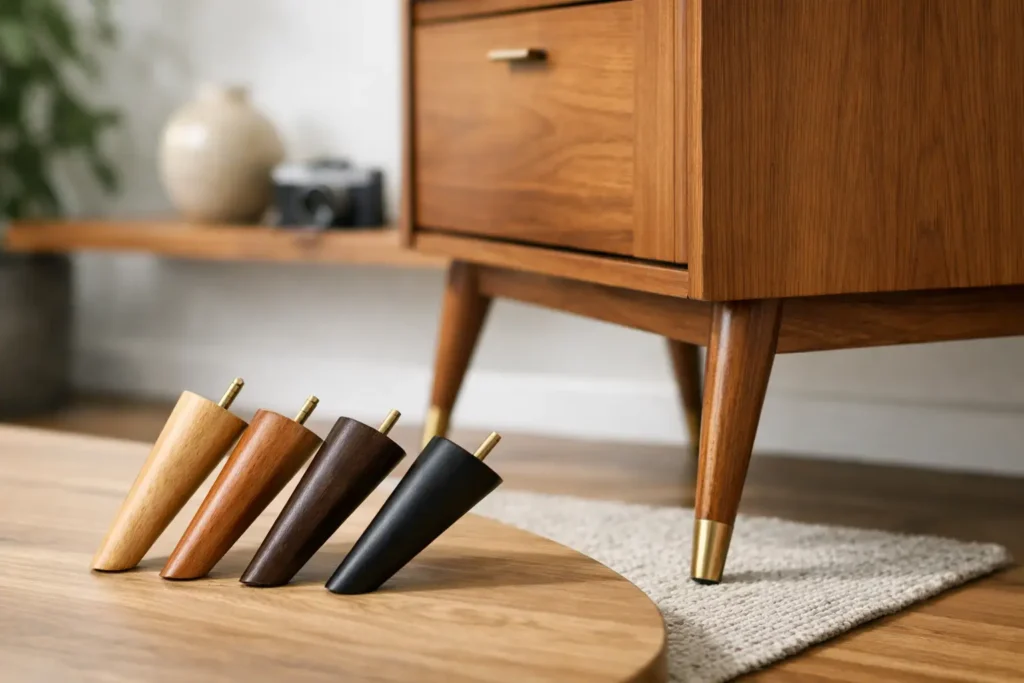 Cómo elegir patas inclinadas para mueble retro