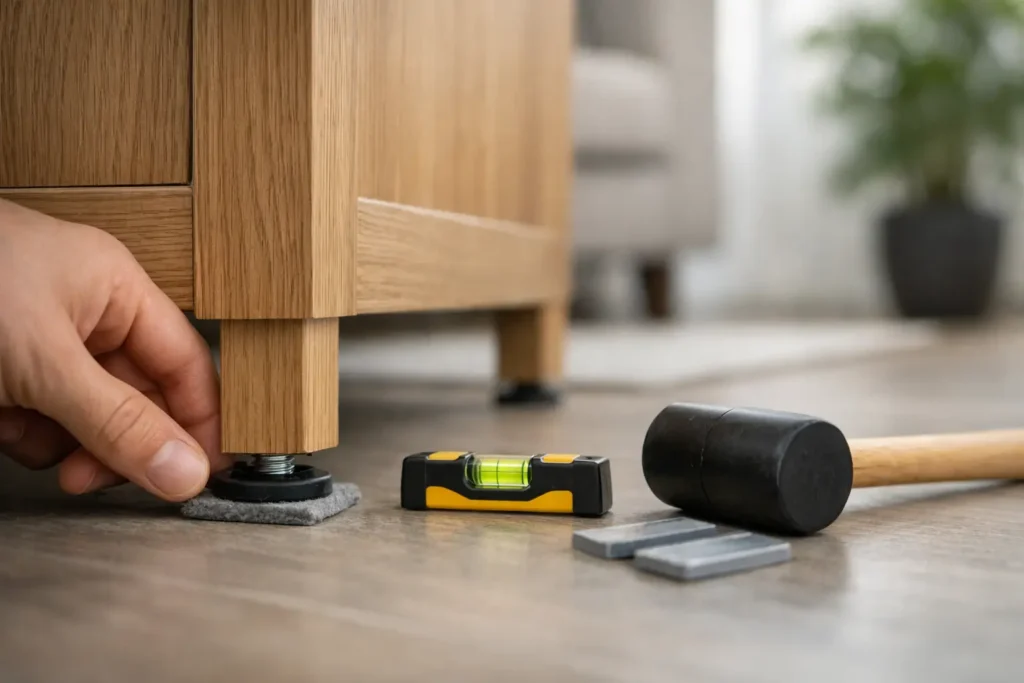 Cómo nivelar un mueble con patas sin complicarte