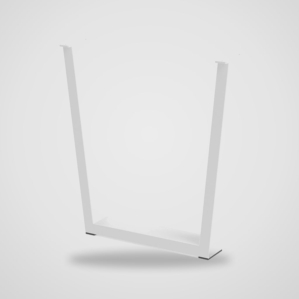 Pata de mesa en U trapezoidal de acero 71 cm, tubo 100 × 40 mm