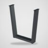 Pata de mesa en U trapezoidal de acero 71 cm, tubo 100 × 40 mm