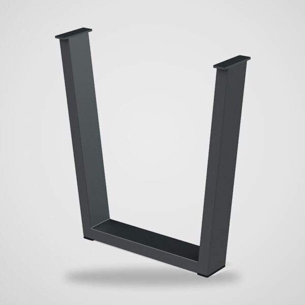 Pata de mesa en U trapezoidal de acero 71 cm, tubo 100 × 40 mm