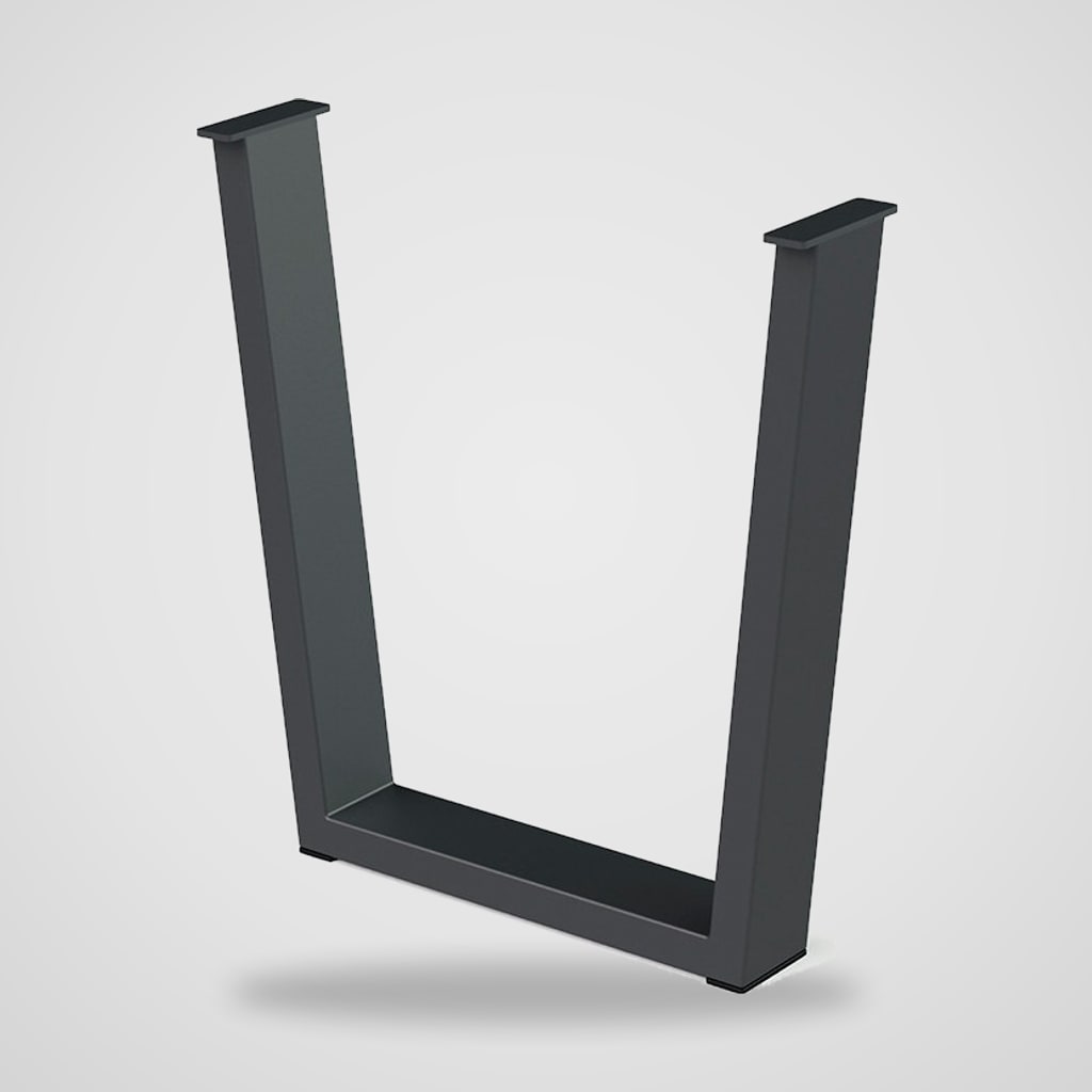 Pata de mesa en U trapezoidal de acero 71 cm, tubo 100 × 40 mm