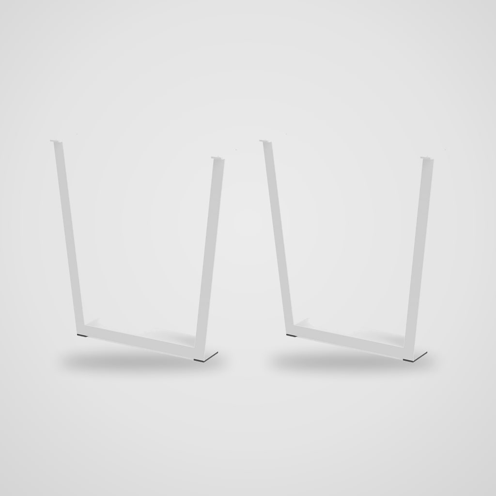 Pata de mesa en U trapezoidal de acero 71 cm, tubo 100 × 40 mm