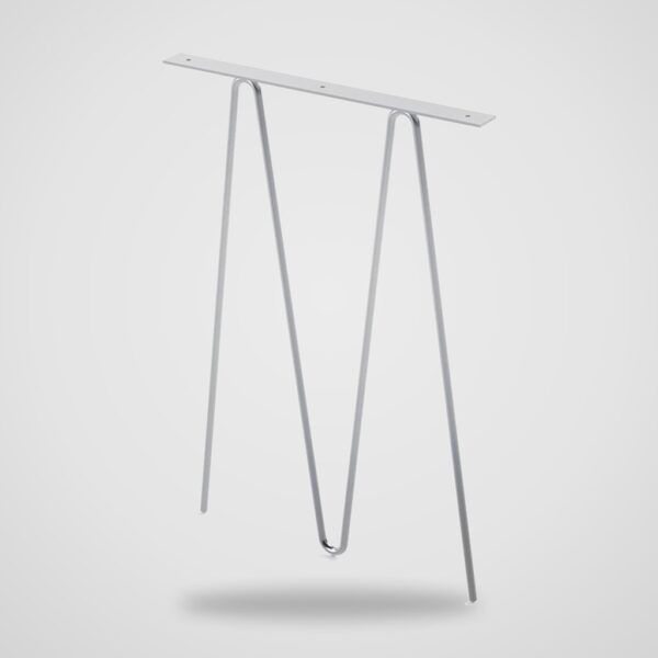 Pata metálica de varilla en forma de M para mesa, 71,5 × 50,4 cm (sin pintar)