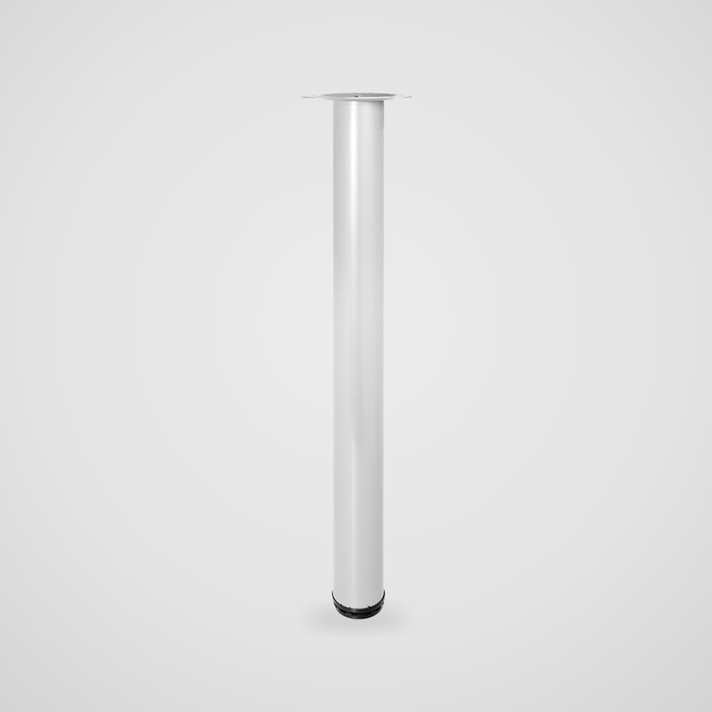 Pata regulable de acero Ø 60 mm para mesa de comedor y escritorio, 71 cm
