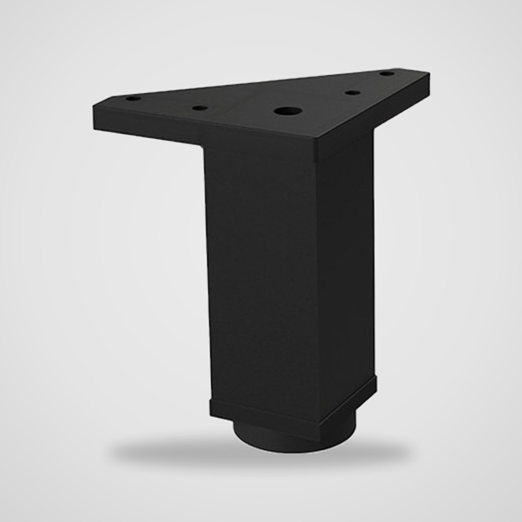Patas de aluminio negras cuadradas para mueble y sofá – 4 uds