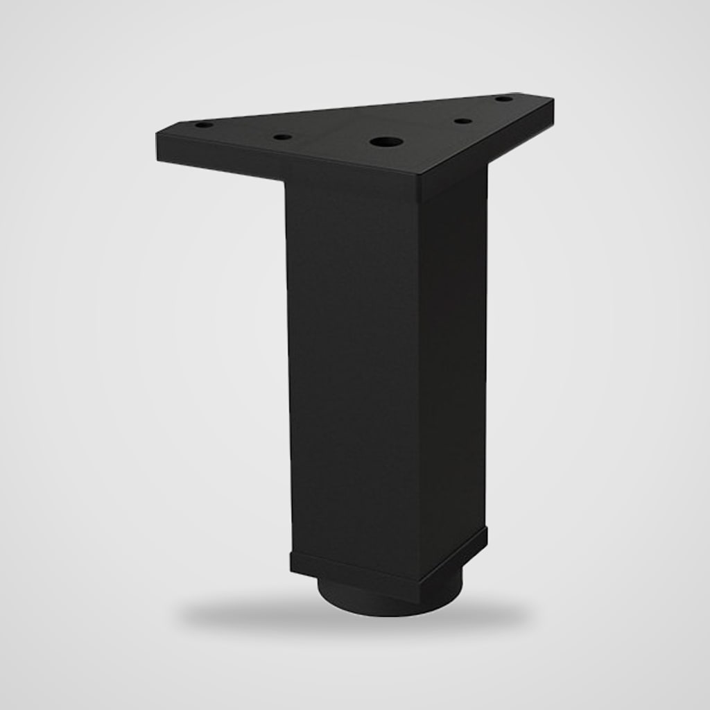 Patas de aluminio negras cuadradas para mueble y sofá – 4 uds