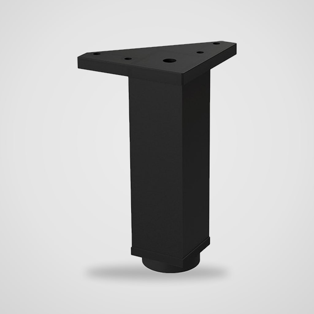 Patas de aluminio negras cuadradas para mueble y sofá – 4 uds