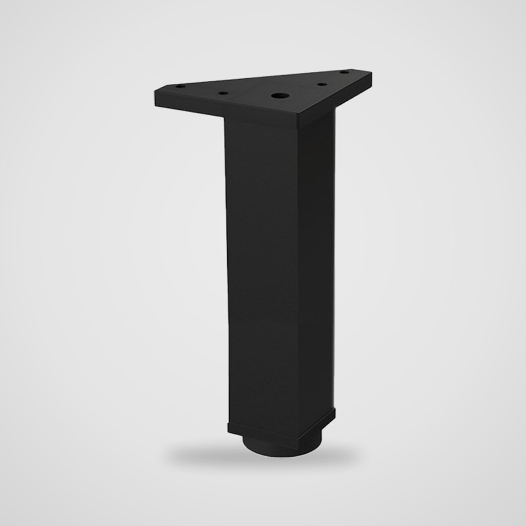 Patas de aluminio negras cuadradas para mueble y sofá – 4 uds