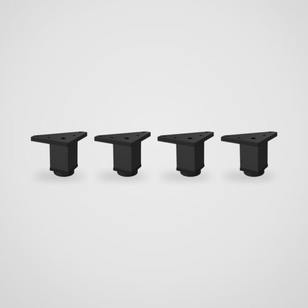 Patas de aluminio negras cuadradas para mueble y sofá – 4 uds