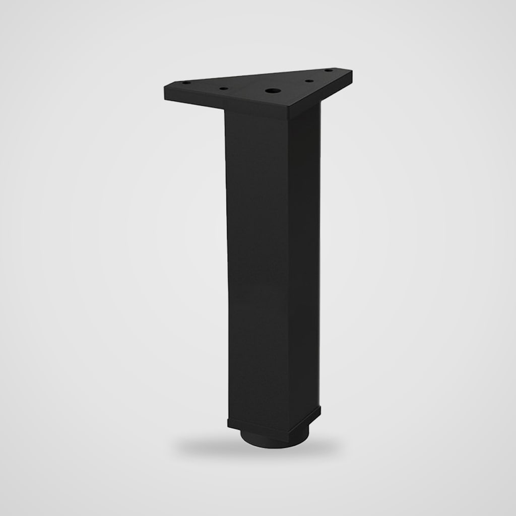Patas de aluminio negras cuadradas para mueble y sofá – 4 uds