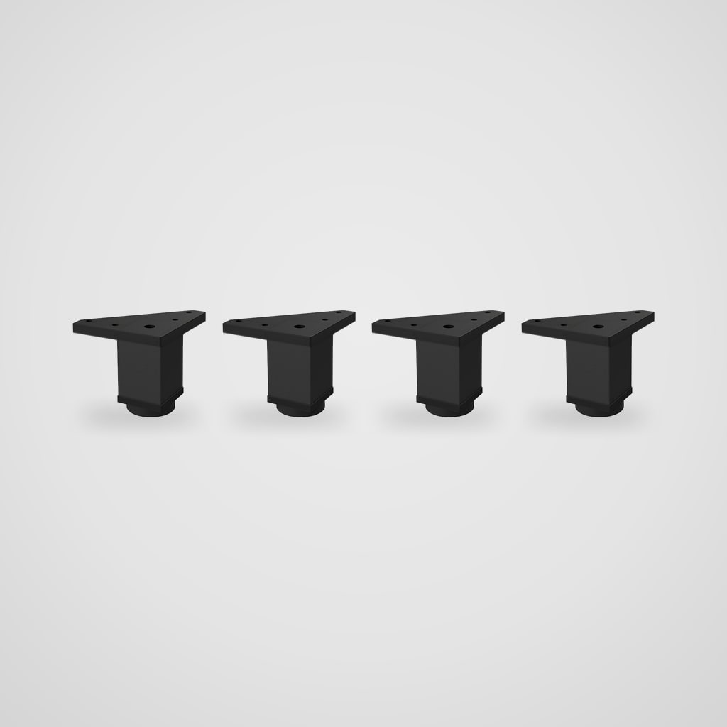 Patas de aluminio negras cuadradas para mueble y sofá – 4 uds