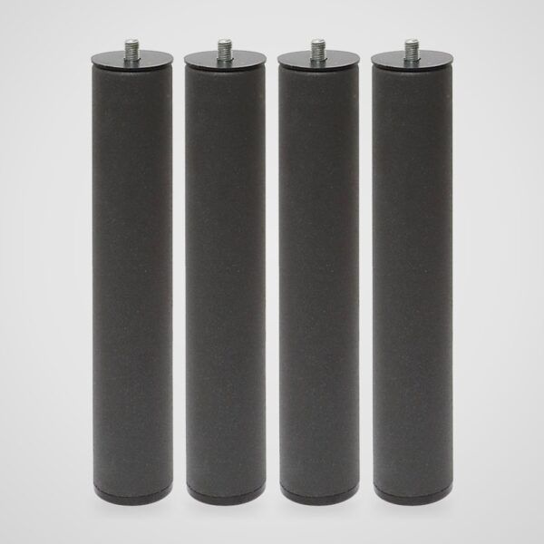 Patas cilíndricas de acero Ø 50 mm para cama y canapé, rosca M10 – 4 uds