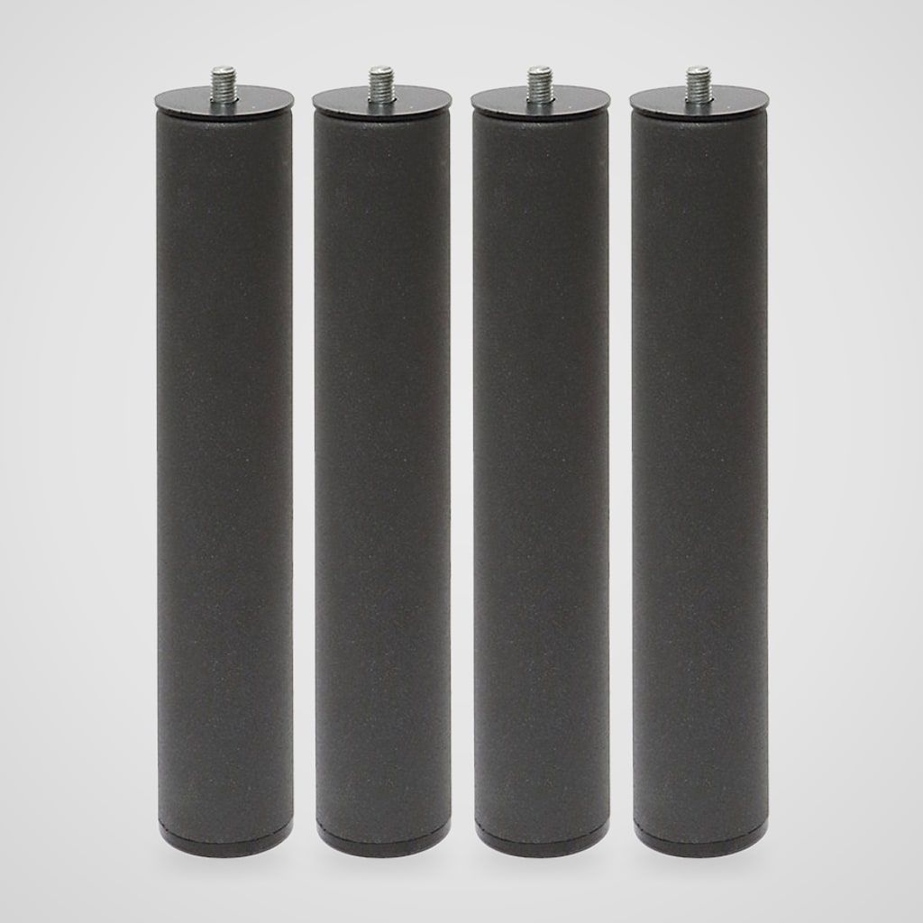Patas cilíndricas de acero Ø 50 mm para cama y canapé, rosca M10 – 4 uds