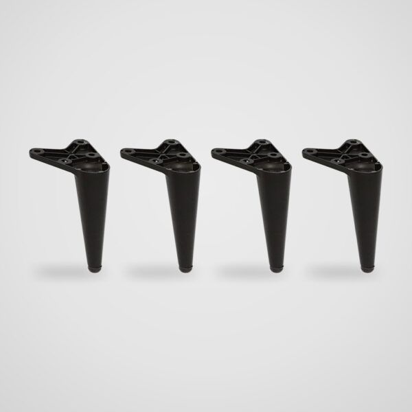 Patas cónicas de metal con placa triangular, 10 y 20 cm – 4 uds