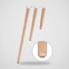 Patas de madera de haya inclinadas con placa – 4 uds