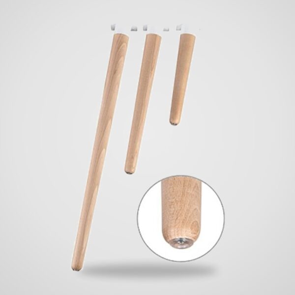Patas de madera de haya inclinadas con placa – 4 uds