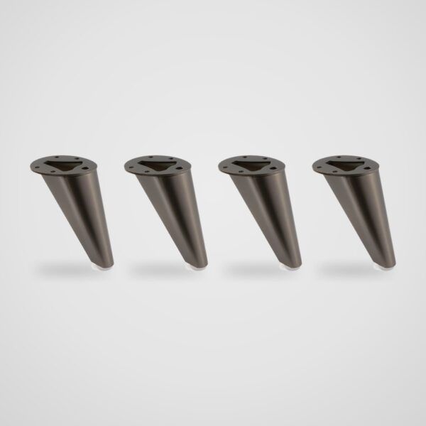 Patas metálicas cónicas inclinadas 13 cm para sofá y mueble – 4 uds