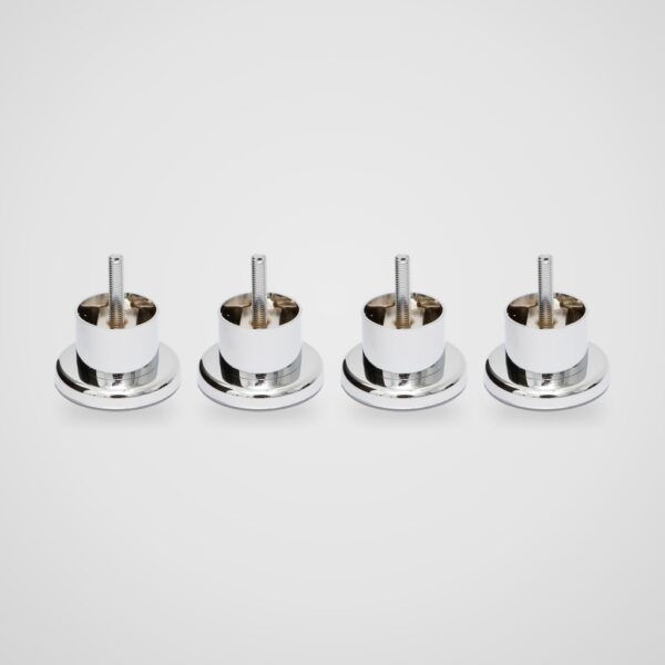 Patas metálicas cromadas con rosca M8, de 4 a 10 cm – 4 uds