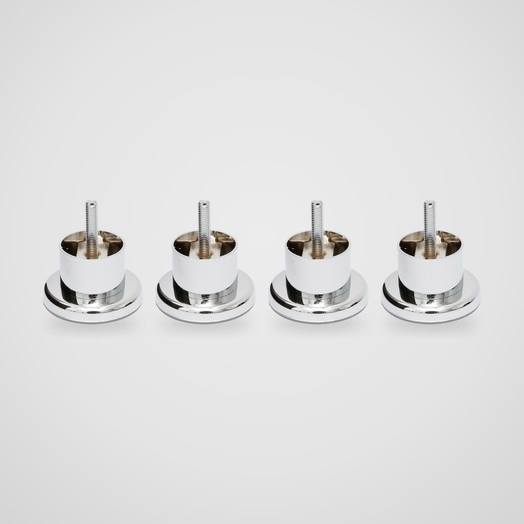 Patas metálicas cromadas con rosca M8, de 4 a 10 cm – 4 uds