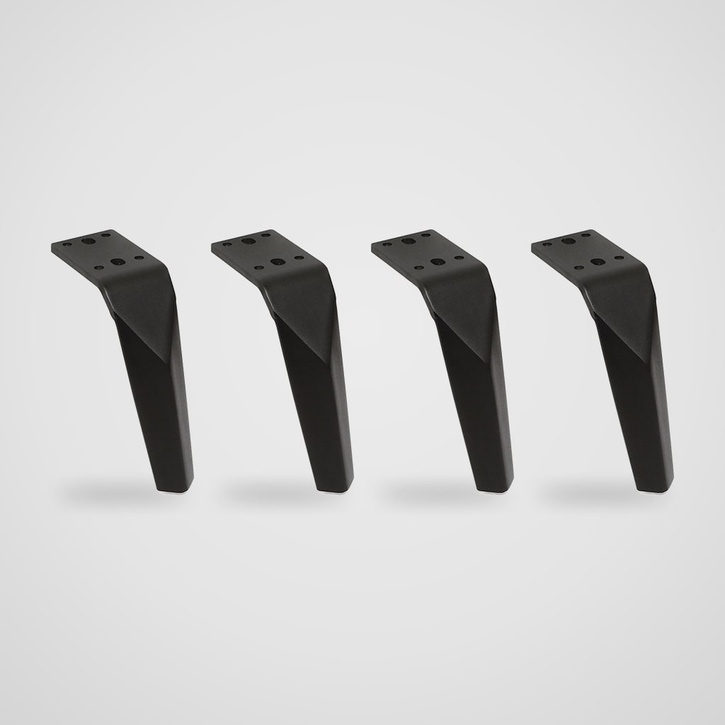 Patas metálicas oblicuas para sofá 15 cm – 4 uds
