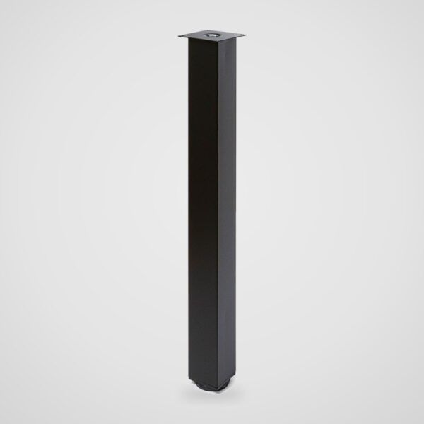 Patas metálicas cuadradas regulables para mesa de comedor, 71 cm negras – 4 uds