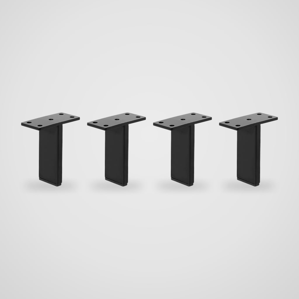 Patas metálicas rectangulares rectas 10 y 12 cm – 4 uds