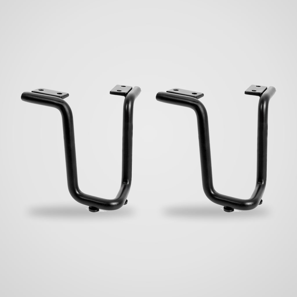 Patas metálicas en U de tubo negro, 10 y 12 cm – 2 uds