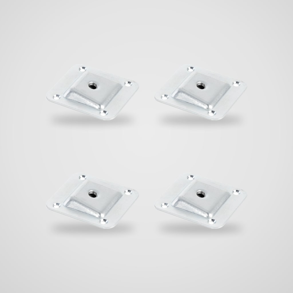 Placas inclinadas M8 para patas de mesa y sofá – 4 uds