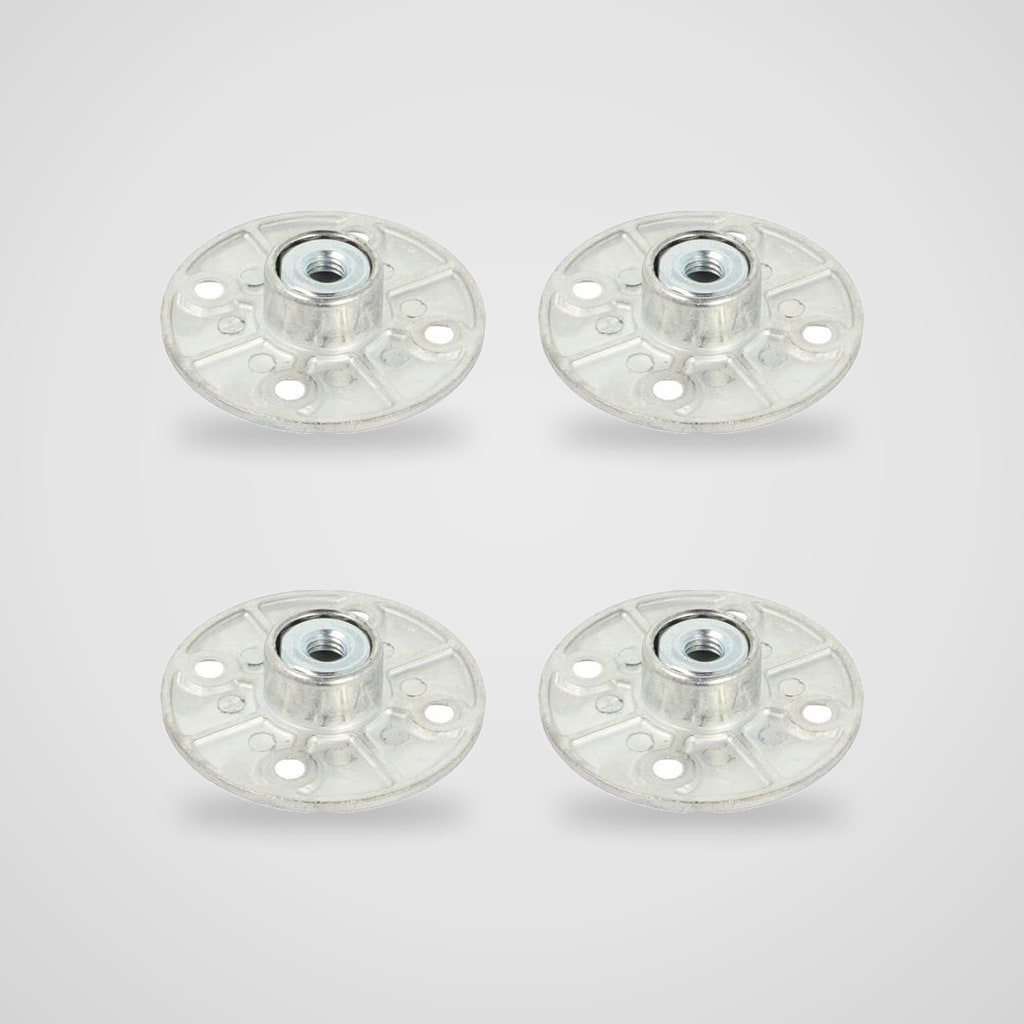 Placas de montaje redondas para patas de mesa M8 y M10 – 4 uds