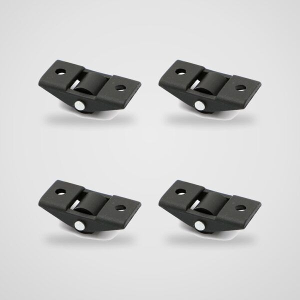 Ruedas fijas mini Ø 12 mm negras para cajones y bases – 4 uds