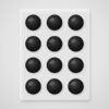 Tacos antideslizantes adhesivos Ø 20 mm negros – 12 uds