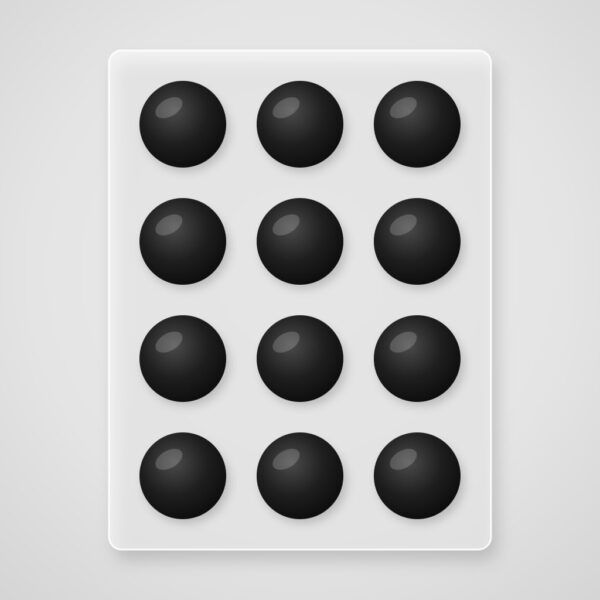 Tacos antideslizantes adhesivos Ø 20 mm negros – 12 uds